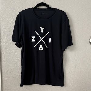 ZYIA Black Tee with Bold White Design